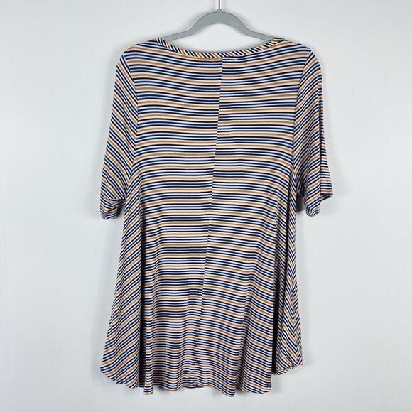 Lane Bryant Plus Size 14 16 Striped Perfect Sleeve Boatneck Max Swing Tunic Top - Picture 4 of 8